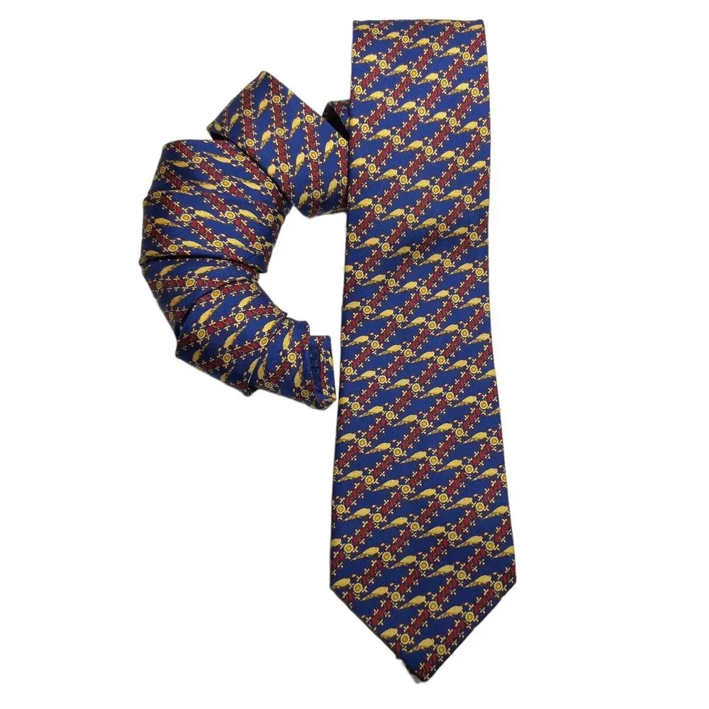 Thomas Pink 100% Pure Silk Tie Necktie Millennium Collection Birds Blue England